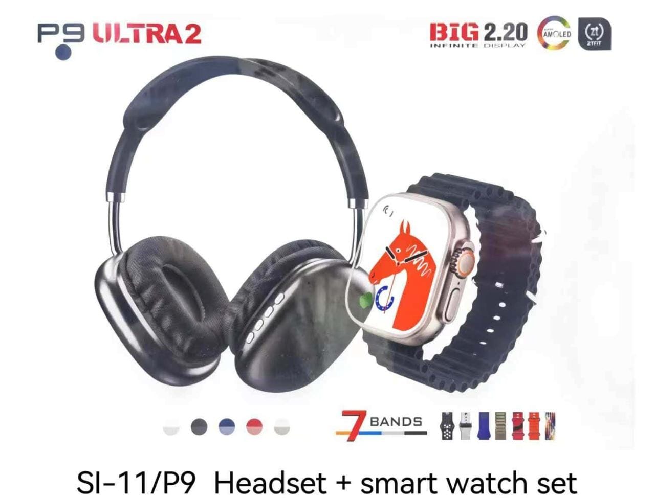 P9 headset with smart watch set
